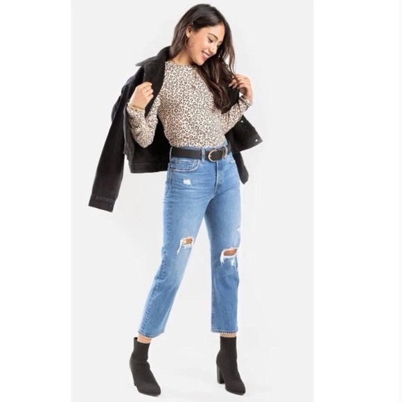 Levi’s 501 W32 (US 14/15) Cropped Jeans Straight Fit High Rise Womens Distressed - Picture 12 of 12